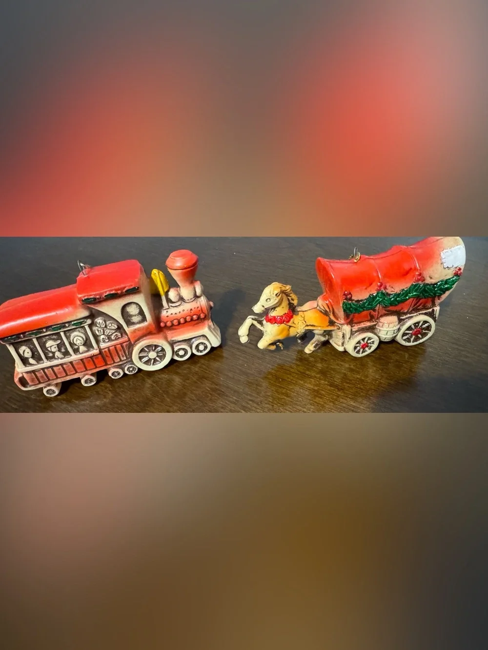 Vintage Rubber Molded Christmas Ornaments  lot of 7